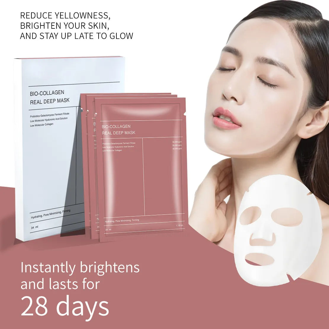 Mascarilla facial de colágeno hidratante – Reafirmante y Lifting