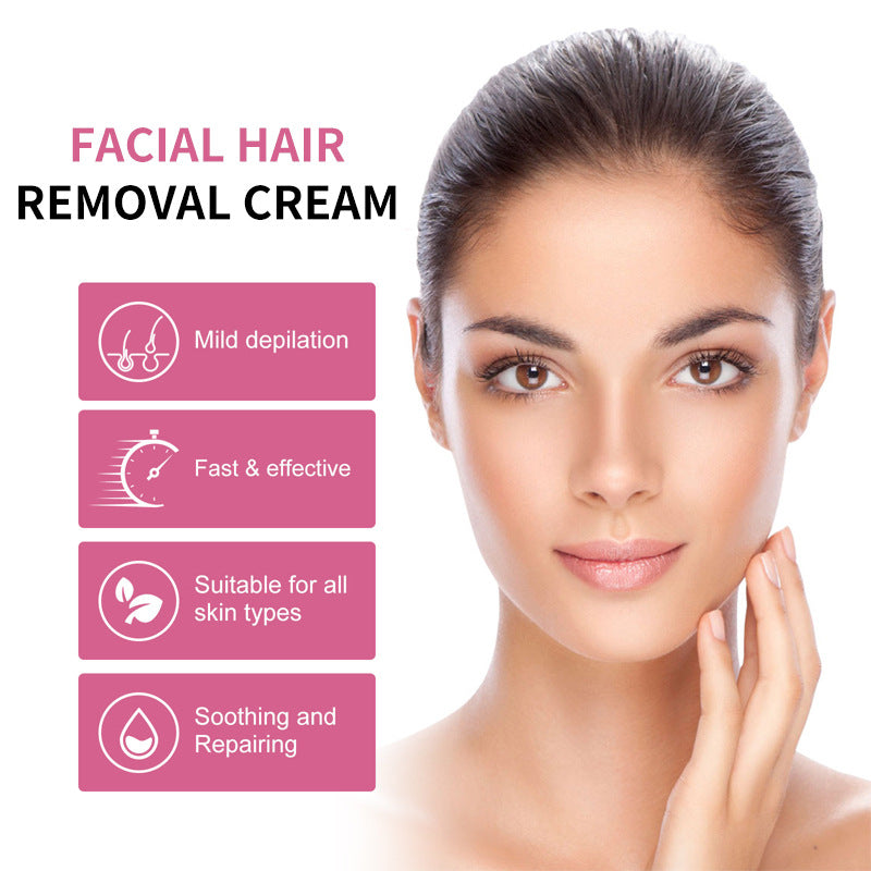 Crema depilatoria sin dolor con extracto de durazno