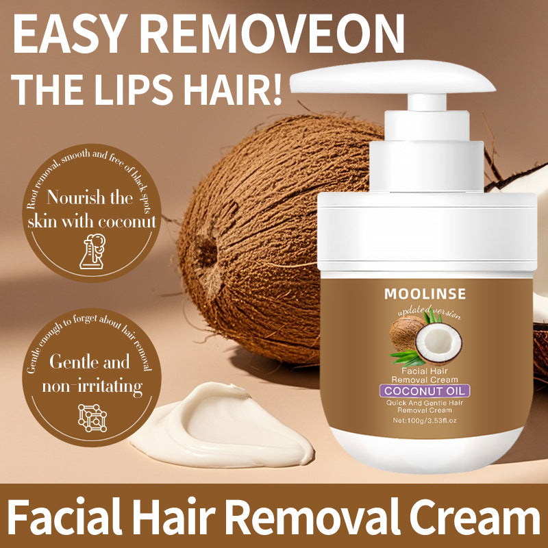 Coconut Oil Hair Removal Cream for Face & Body
