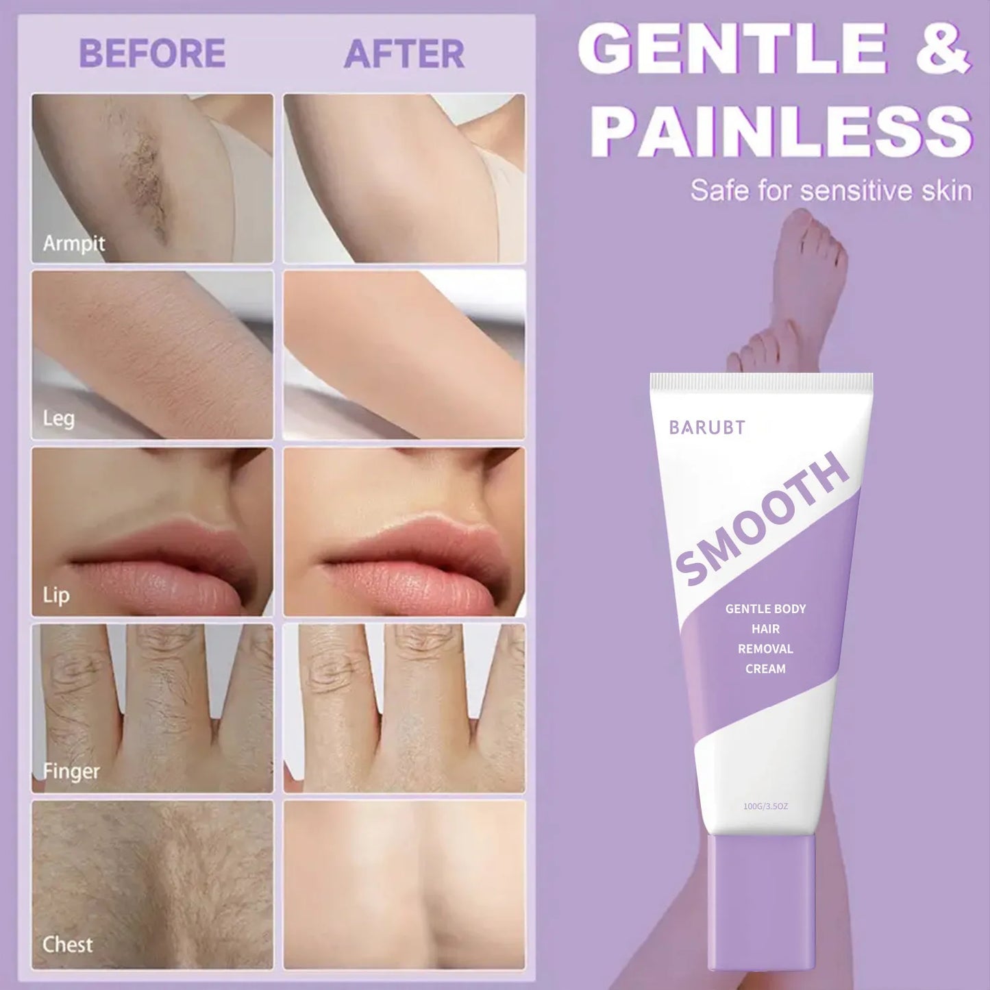 Gentle Hair Removal Cream | Face, Body & Sensitive Areas